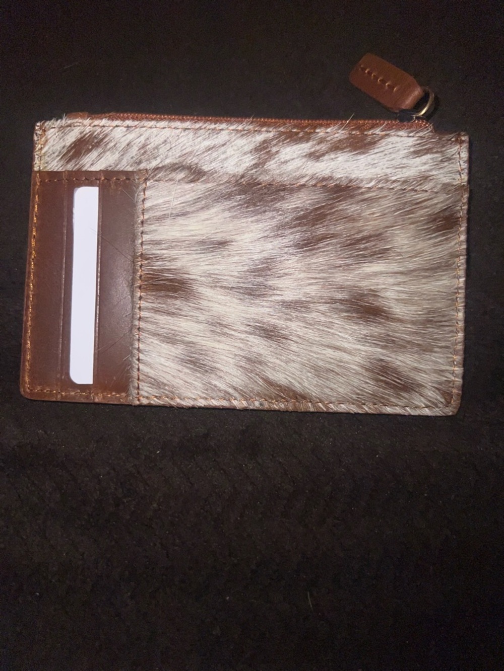 Myra Bag Brown & White Haircalf Card Wallet